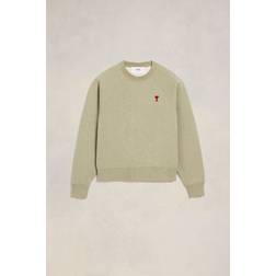 Ami Paris De Coeur Sage Green Crewneck Sweatshirt
