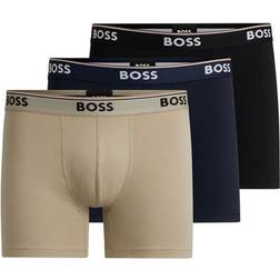 HUGO BOSS Power Boxer Briefs 3-pack - Black/Blue/Light Brown