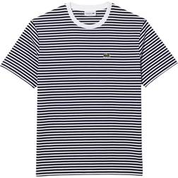 Lacoste Heavy Cotton Striped T-shirt White Navy Blue