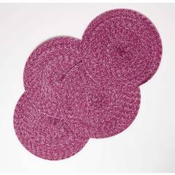Homescapes Handwoven Round Place Mat Pink