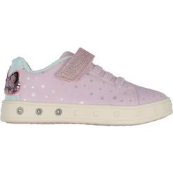 Geox Girl's Skylin Shoes with Lights - Pink/Aqua