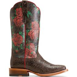 Ariat Frontier Farrah Western Boot W - Chocolate Floral Emboss