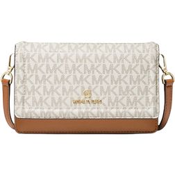 Michael Kors Jet Set Small Logo Smartphone Convertible Crossbody Bag - Vanilla/Acorn