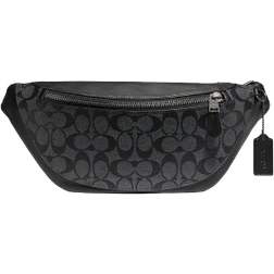 Coach Warren Belt Bag In Signature Canvas - Gunmetal/Charcoal/Black