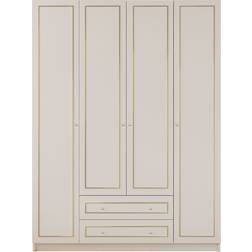 EVUHOME Marie Gold/White Wardrobe 140x210cm