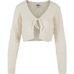 Urban Classics Damen Strickjacke Tied Cropped Feather Cardigan whitesand