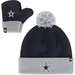 '47 Dallas Cowboys Toddler Bam Bam Cuffed Knit Hat with Pom & Mittens Set