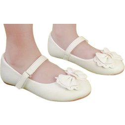 Shein Preppy Mary Jane Flats For Girls, Bow Decor Outdoor Flats