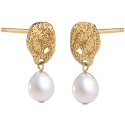 Smykkekæden Stud Earrings - Gold/Pearl