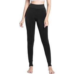 Aventy Thermal Fleece Lined Leggings Pants - Black