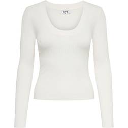 JDY O-Neck Sweater - White/Cloud Dancer