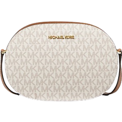 Michael Kors Jet Set Travel Medium Signature Logo Crossbody Bag - Vanilla