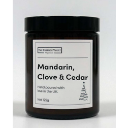 The Essence Vault Mandarin Clove & Cedar - 25 Hour Candle Scented Candle