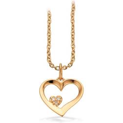 Scrouples Heart Necklace - Gold/Diamonds