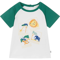 Carrément Beau Boy's Cotton Safari T-Shirt - White & Green