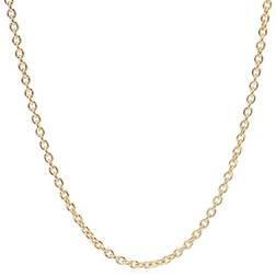 Beaverbrooks Beaverbrooks Women's 18ct Yellow Gold Plated Silver Trace Chain Necklace, 45cm