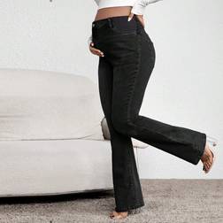 Shein Maternity Water Washed Flared Jeans