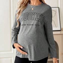 Shein Maternity Letter Graphic Drop Shoulder Tee