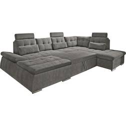 Stella Trading NALO Wohnlandschaft U-Form, Stoffbezug Stone Sofa 3-Sitzer