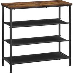 Vasagle 4 Tier Rustic Brown/Black Shoe Rack 29.5x28"