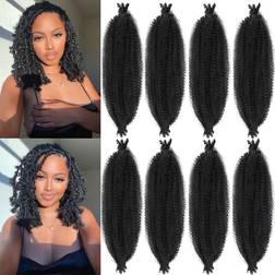 Celie Marley Twist Braiding Hair 18 inch 1B# 8-pack