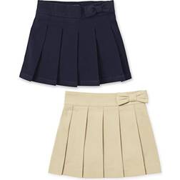 The Children's Place Kid's Uniform Bow Pleated Skort 2-pack - Sandy/Tidal (3011110_BQ)