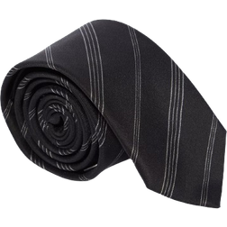 Saint Laurent Silk Jacquard Tie - Black/Ivory