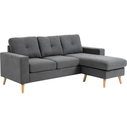 Homcom Scandi Design Dark Gray Sofa 193cm 3 Seater