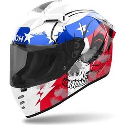 Airoh Connor Full Face Helmet - White/Red/Blue/Grey