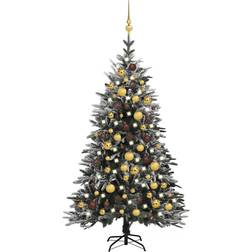 vidaXL 3077831 White/Shiny and Matte Gold Weihnachtsbaum 120cm