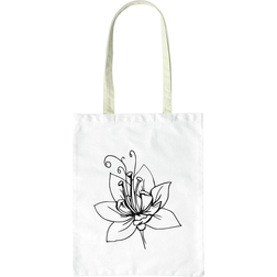 Bonamaison Printed Shopping Bag - White