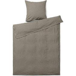 Juna Bæk&Bølge Linens Black/Sand Påslakan Svart, Beige (200x140cm)