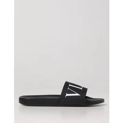 Valentino Garavani Pink PP Collection Rubber Slides - Black