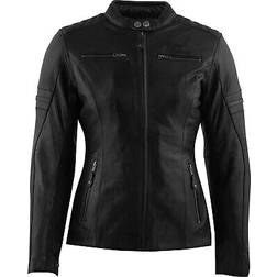Rusty Stitches Damen motorrad leder jacke super joyce v2 retro vintage Schwarz Damen
