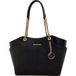 Michael Kors Jet Set Large Saffiano Leather Shoulder Bag - Black