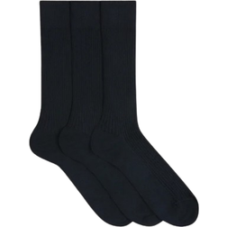 ASKET The Ribbed Cotton Socks 3-pack - Dark Navy