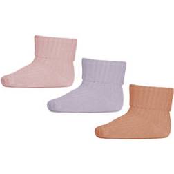 mp Denmark Cotton Rib Baby Socks 3-pack - Lavender Sky