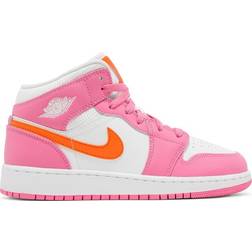 Nike Air Jordan 1 Mid GS - Pinksicle/Safety Orange/White