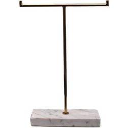 Dark Low Marble Stand - White