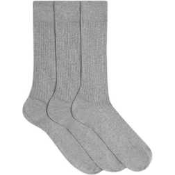 ASKET The Ribbed Cotton Socks 3-pack - Light Grey