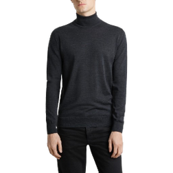 ASKET The Merino Roll Neck Base Layer Top - Charcoal Melange