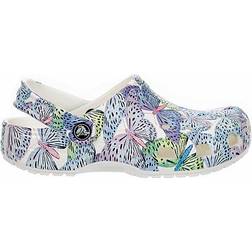 Crocs Kid's Classic Butterfly Clog - White/Purple