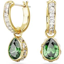 Swarovski Stilla Drop Earrings - Gold/Transparent/Green