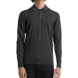 ASKET The Merino Wool Polo - Charcoal Melange