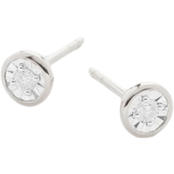 Monica Vinader Essential Stud Earrings - Silver/Diamonds