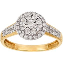Guldfynd Round Halo Ring - Gold/Diamonds