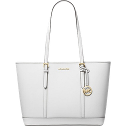 Michael Kors Jet Set Travel Large Saffiano Leather Tote Bag - Optic White