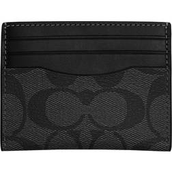 Coach Slim Id Card Case In Signature Canvas - Gunmetal/Charcoal/Black