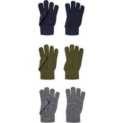 Name It Kid's Magic Gloves 3-pack - Olive Night (13208864)