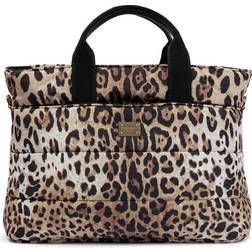 Dolce & Gabbana Nylon Mamma Bag with Leopard Print